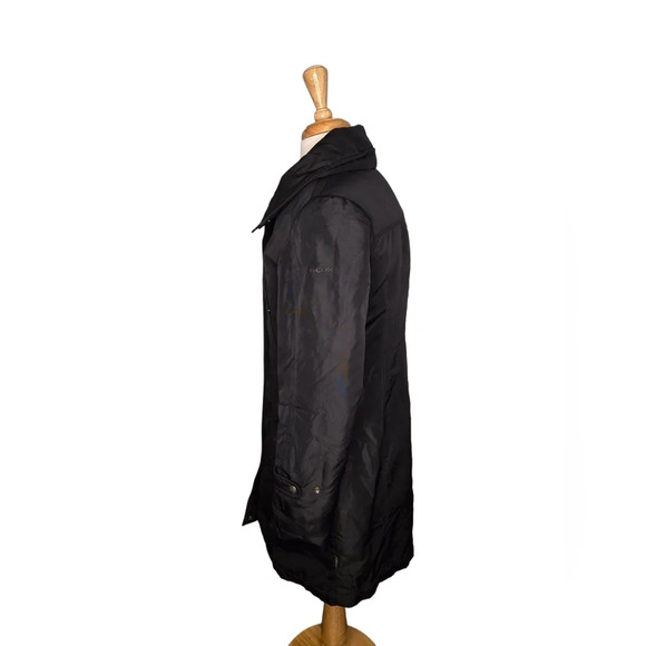Geox Respira Trench Coat Size 6 Hooded Lightweight Water Resistant Dark Academia - Picture 5 of 11